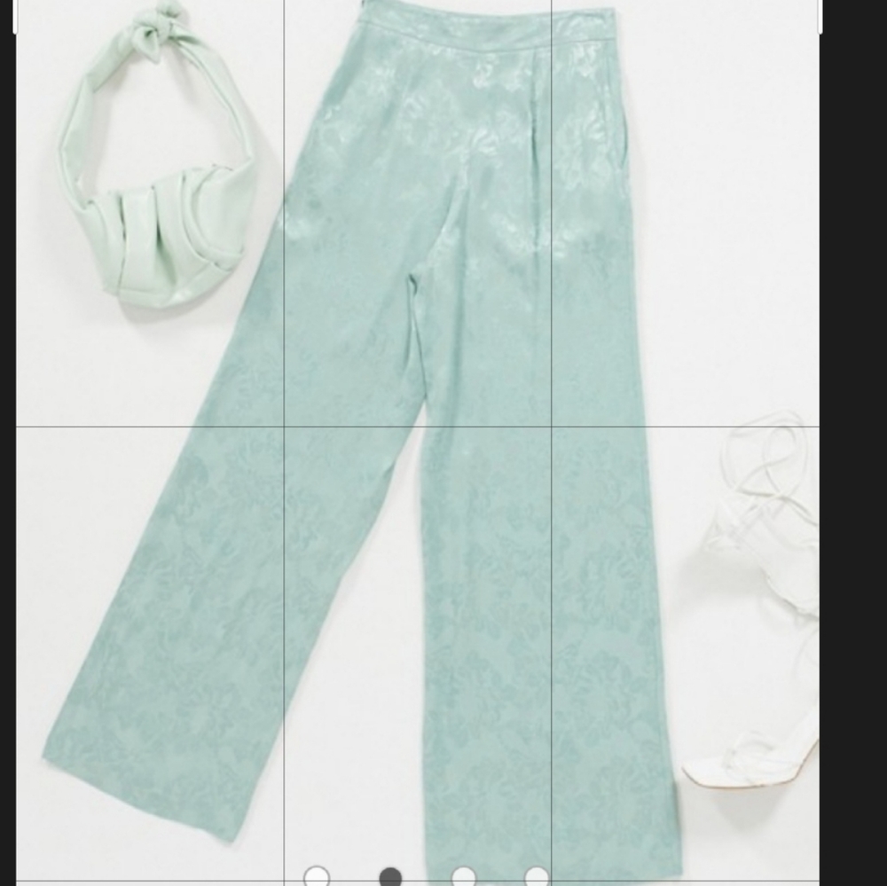 ASOS floral jacquard hi-waist, wide leg pants
